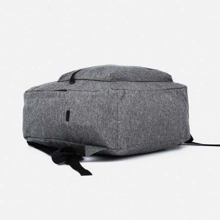 Young backpack from textiles on lightning, 3 pockets, color gray color-4