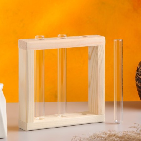 Kashpo wooden 15 × 4 × 15 cm with 3 flasks "Mini frame", naturally give beautifully-2