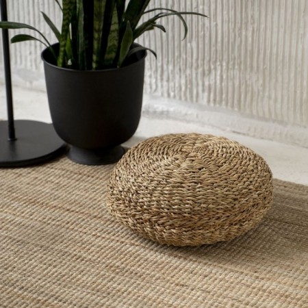 Puff Round "Sauer", diameter 20x40 cm, natural color-1
