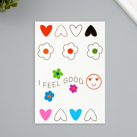 Tattoo on the body color "I feel good" 10.5x15.2 cm