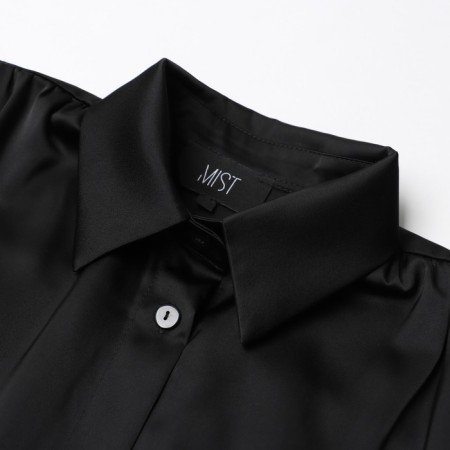 Women's silk blouse with mists mist, size 42, black-7