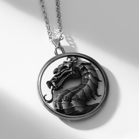 Japan's pendant Flaw Dragon, Black Silver Color, 56 cm-3