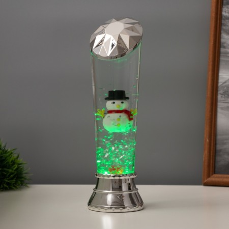 Lava lamp "Snowman" LED 3HAAA, USB silver 6.5x8x23.7cm-2
