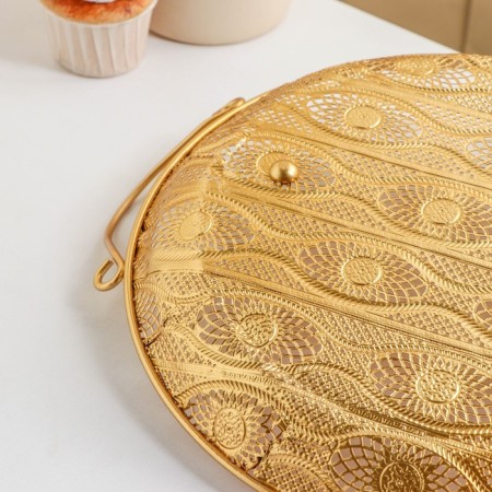 Renaissance tray, 35 × 30.5 × 3.5 cm, gold color-2