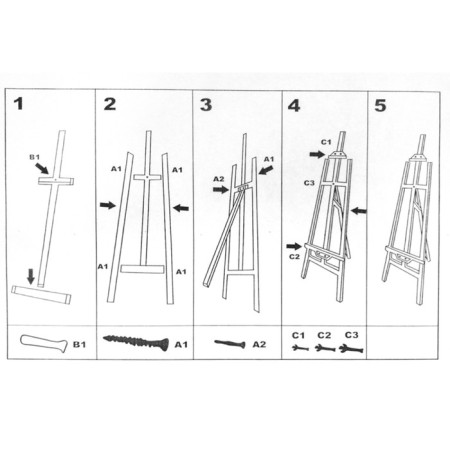 Easel type "lira" 1750 x 640 mm, large, collapsible (with a mobile mast)-5