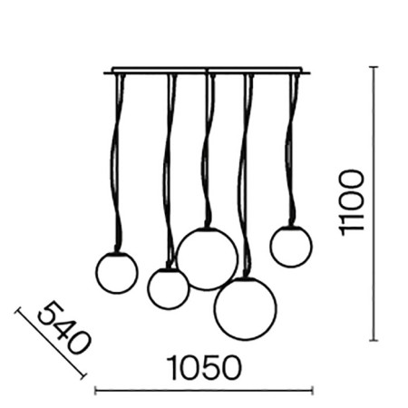 Suspended lamp Basic Form 5xe27-3