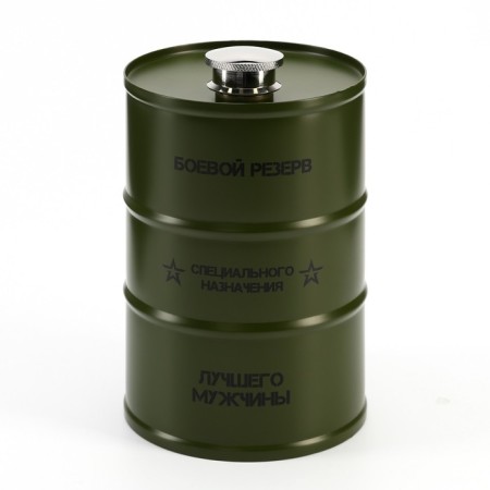 Flaw for alcohol and water, 750 ml, "combat reserve", stainless steel, gift, 25 oz-1