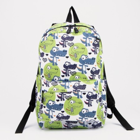 School backpack from lightning textiles, external pocket, penalty, green color-1