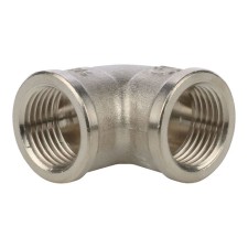 Угольник STOUT SFT-0014-000012, 1/2", внутренняя/внутренняя резьба, никелированная латунь