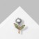 Brooch "Flower" Budo Rosa, green color in gold