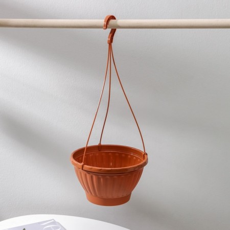 Street Kashpo for flowers suspended "Mirabel", 2.5 l, brown color-1