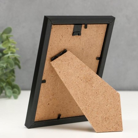 Photo frame Plastic "Mira" 10x15 cm, 636477 Black with silver (plastic screen)-2