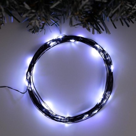 Garland "thread" 5 m Rosa, IP20, black thread, 50 LED, white glow, USB