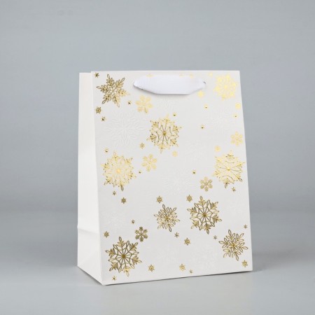 New Year's laminated gift packet "Snowflakes", MS 18 x 23 x 10 cm