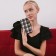 Women's wallet with lightning, black color