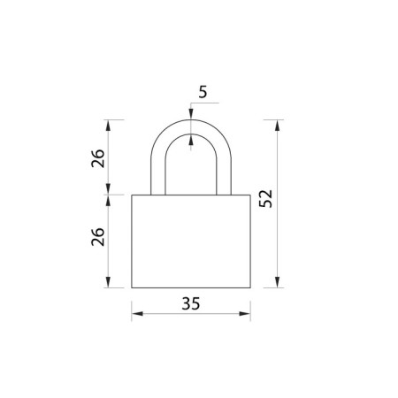 Hinged castle, type 25, 35x55 mm, 3 keys-3