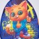 Baby backpack for the boy "Cat and graffiti", 23x20.5 cm, lightning department