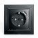 1-seater socket s/h 250V, 16A with a protective curtain and with USB, Stekker Erna, PST16-9011-03, black 1022447