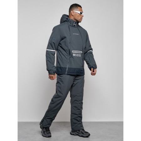 Male winter ski costume, size 56, dark gray color-2