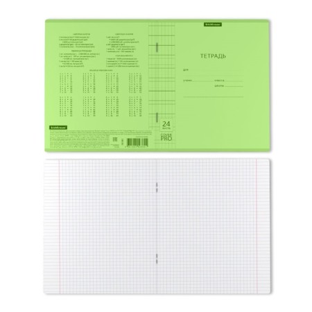 Notebook 24 sheets in the Erichkrause Coverpro neon "Classic", plastic cover, OFSET BOLK, 100%whiteness, Green-2