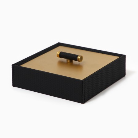Eco -leather jewelry box, 15.3 x 15.3 cm