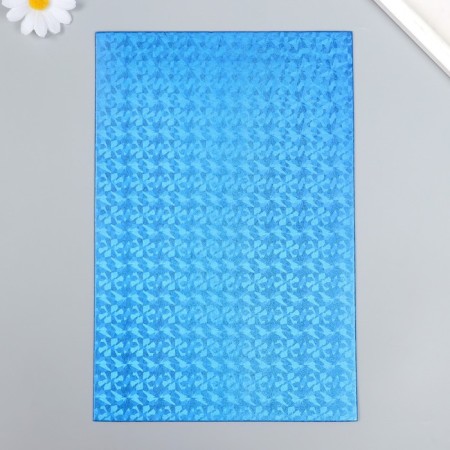 Foamiran hologram "Bright blue" 1.8 mm set of 5 sheets 20x30 cm-3