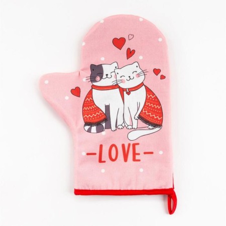 Love mittens "Love" 20x28cm, sarzha, 100% cotton, Vatin 250g/m2-1