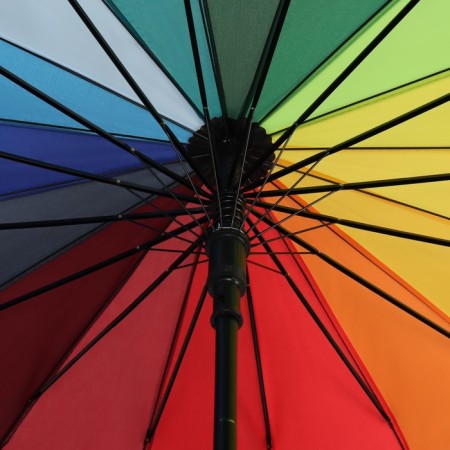 Umbrella - a semi -automatic “Rainbow Day” cane, 16 spokes, r = 59 cm, multi -colored-3