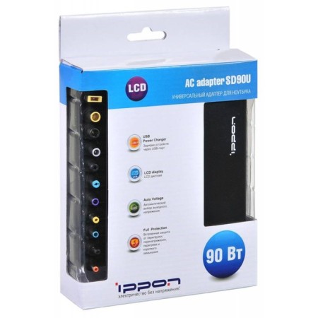 IPPON SD90U power supply is automatic 90W 15V-19.5V 11-Connectors 4.5a 1xusb 2.1a from household 107350-7