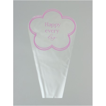 Package Flower cone, "Happiness", lilac, 24x9x44cm ± 1cm-1
