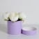 Gift box, round, lavender, with a lace, 12 x 12 cm