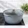 Frying, 5 l, glass cover, anti-stick coating, light gray color