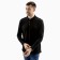 Male polo with long sleeve, black color, size 52