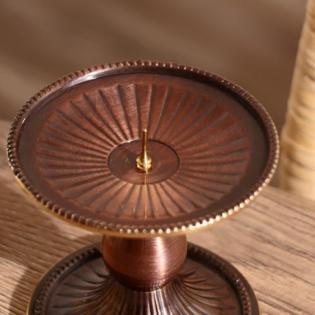 Summarler for 1 candle "Suman" Brass 8.5x8x8 cm-2