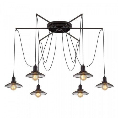 Suspended Citilux “Edison” CL451262, 120x120x235 cm, 6x75W, e27, black color-14