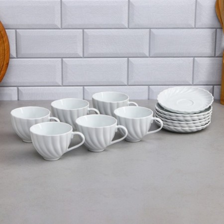 Tea set "Carmen", 12 items, 6 cups 200 ml, porcelain, Iran