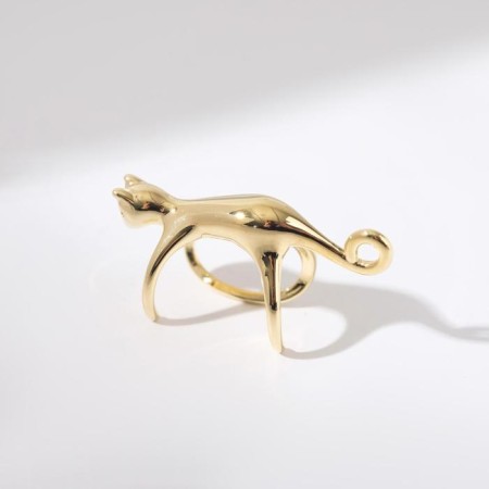 Earring "Kuff" cat, color gold-1