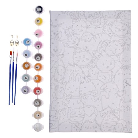 Picture on numbers on canvas with a subframe "Cartoon pattern", 20x30 cm-4