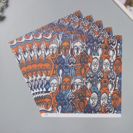 Scrapbooking "Africa. Faces" density 180 grams set 5 pcs 30.5x32 cm-1
