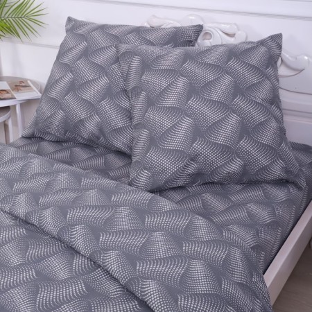 Bed linen 2SP Illusion Gray, 175x210cm, 175x210cm, 70x70cm 2pcs, calico, 120g/m, 100% cotton-2