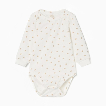 Body with a long sleeve, beige color/hearts, height 80 cm