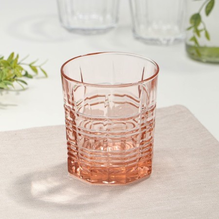 Low glass glass "Dallas", 300 ml, pink color-3