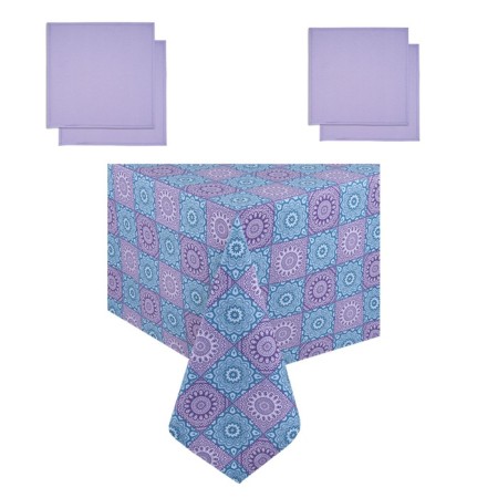 Kit kitchen india: a tablecloth 110x140 cm, serving napkin 40x40 cm. - 4 pcs, purple color-2