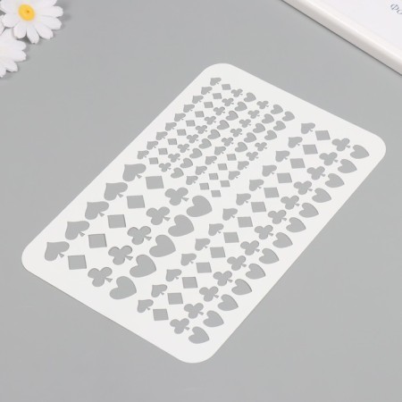 Plastic stencil "Card suits", 16x24 cm-1