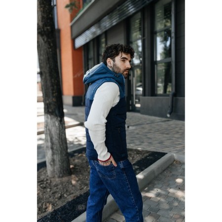 Male ise vest, size 48, blue color, blue-12