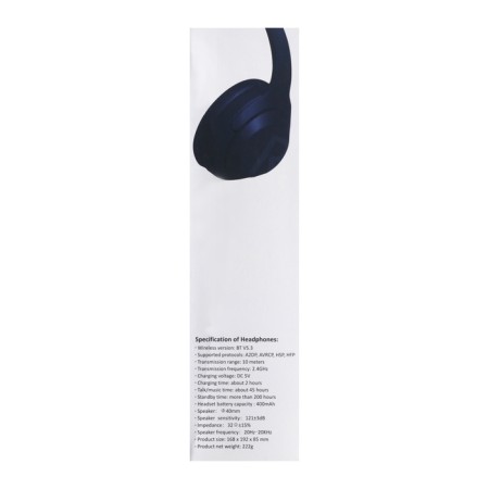 MZ300 headphones, wireless, full -size, microphone, BT 5.3, 400 mAh, blue-9