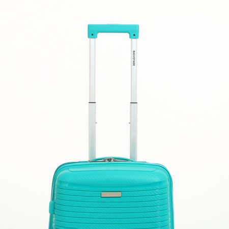 Small suitcase 20 "On a zipper, code lock, 4 wheels, turquoise color-4