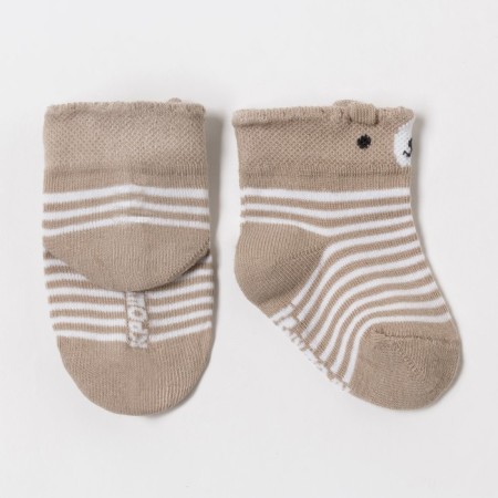 Socks crumb I am a “bear”, beige color, 6-8 cm-1