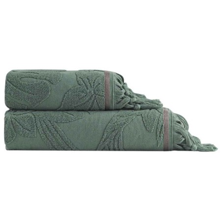 Towel, size 50x90 cm, green color