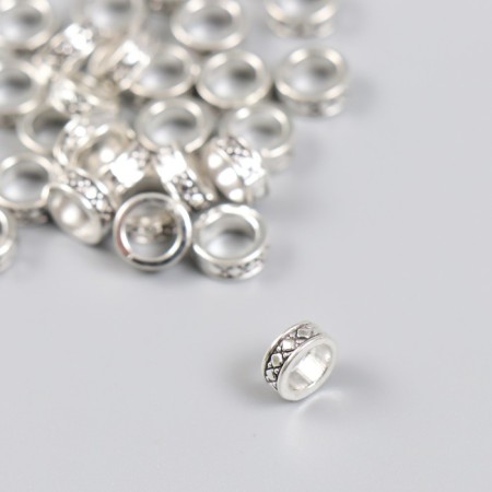 Bead for creativity Metal "Ring" silver 0.3x0.8 cm